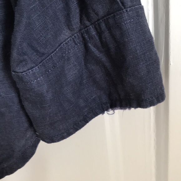 Navy 100% linen blouse - Picture 3 of 3